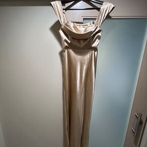 Birdy Grey Gold Square Neck Reversible Maxi dress